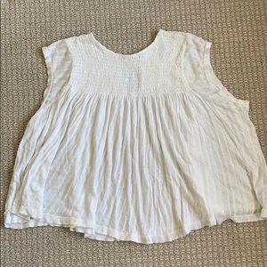 Free People Short Sleeve Smocked Blouse